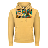 Vintage Mustard Chicken rooster and chicks with leopard Vintage Hoodie - RanaPortraitStore