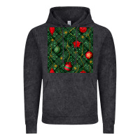 Vintage Black christmas ornaments seamless  pattern Vintage Hoodie - BundleAndBundleShop