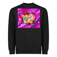 Black valentines day playing cards and pearl watercolor Heavyweight Sweatshirt - AdoDesignShop