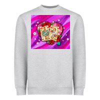 Heather Grey valentines day playing cards and pearl watercolor Heavyweight Sweatshirt - AdoDesignShop