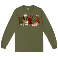 Army Green Christmas Nurse Long Sleeve Tee - NancyCooperArtShop