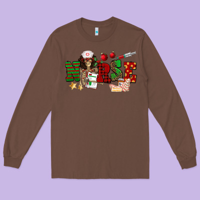 Christmas Nurse Long Sleeve Tee Designed By Nancycooperartshop