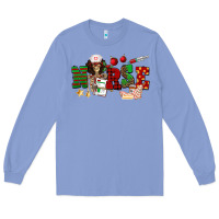 Colony Blue Christmas Nurse Long Sleeve Tee - NancyCooperArtShop