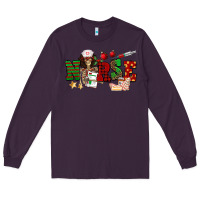 Plum Christmas Nurse Long Sleeve Tee - NancyCooperArtShop
