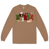 Toasted Coconut Christmas Nurse Long Sleeve Tee - NancyCooperArtShop