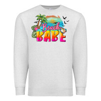 Oatmeal Heather beach babe Premium Sweatshirt - BarkalooDesign
