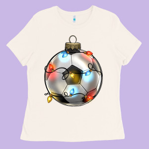 Christmas  Soccer Ladies Tee Designed By Zillion Design Studio