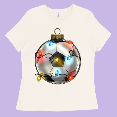 Christmas  Soccer Ladies Tee Designed By Zillion Design Studio