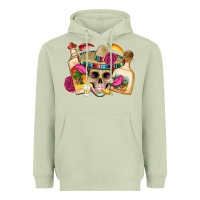 Mexican Skull Sombrero Tequila Bottle Paper Roses Heavyweight Hoodie | Teevron