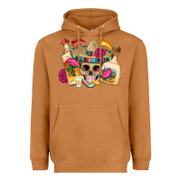 Meerkat mexican skull sombrero tequila bottle paper roses Heavyweight Hoodie - Artiststas