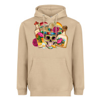 Mushroom mexican skull sombrero tequila bottle paper roses Heavyweight Hoodie - Artiststas