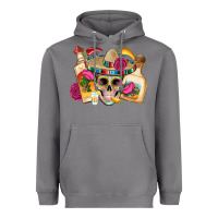 Storm mexican skull sombrero tequila bottle paper roses Heavyweight Hoodie - Artiststas