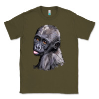 Army Green Baby Gorilla Head Classic Tee - LillyAllenDesigns