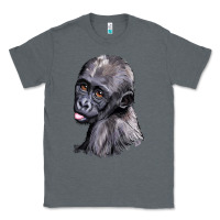Charcoal Heather Baby Gorilla Head Classic Tee - LillyAllenDesigns