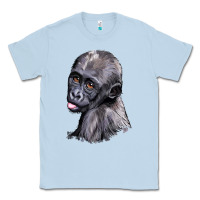 Dusty Blue Baby Gorilla Head Classic Tee - LillyAllenDesigns