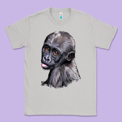 Baby Gorilla Head Classic Tee Designed By Lillyallendesigns