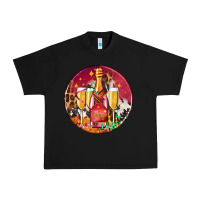 Black christmas champagne bottle and champagne's Urban Heavy Tee - AdoDesignShop