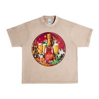 French Oak christmas champagne bottle and champagne's Urban Heavy Tee - AdoDesignShop