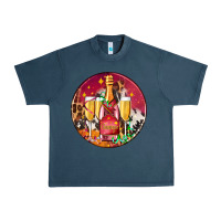 Midnight Navy christmas champagne bottle and champagne's Urban Heavy Tee - AdoDesignShop