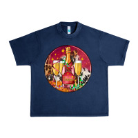 Navy christmas champagne bottle and champagne's Urban Heavy Tee - AdoDesignShop