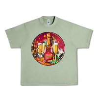 Oil Green christmas champagne bottle and champagne's Urban Heavy Tee - AdoDesignShop