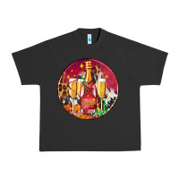 Pigment Black christmas champagne bottle and champagne's Urban Heavy Tee - AdoDesignShop