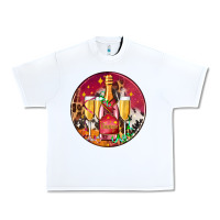 White christmas champagne bottle and champagne's Urban Heavy Tee - AdoDesignShop
