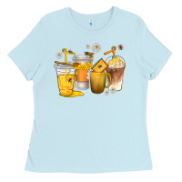 Baby Blue coffee cups bumble bee Ladies Tee - texasbilliewilder