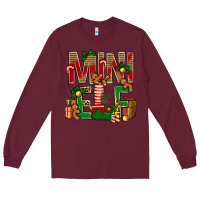 Burgundy Christmas mini Elf Long Sleeve Tee - NancyCooperArtShop