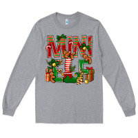 Heather Grey Christmas mini Elf Long Sleeve Tee - NancyCooperArtShop