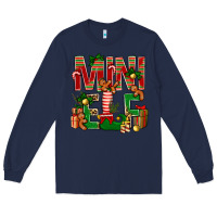 Navy Christmas mini Elf Long Sleeve Tee - NancyCooperArtShop