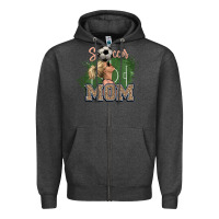 Charcoal Heather soccer mom Zipper Hoodie - NancyCooperArtShop