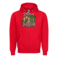 Red soccer mom Zipper Hoodie - NancyCooperArtShop