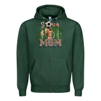 Sports Green soccer mom Zipper Hoodie - NancyCooperArtShop