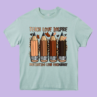 Teach Love Inspire Motivation Lead Encourage Heavy Core Tee Designed By Zillion Design Studio