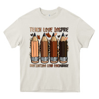 Cream teach love inspire motivation lead encourage Heavy Core Tee - Zillion Design Studio