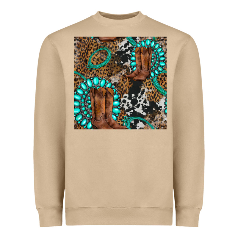 Cowboy Boot And Gemstone Heavyweight Sweatshirt by BundleAndBundleShop | Teevron