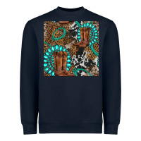Navy cowboy boot and gemstone Heavyweight Sweatshirt - BundleAndBundleShop