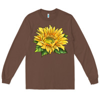 Chestnut starburst greenburst sunflower Long Sleeve Tee - LillyAllenDesigns