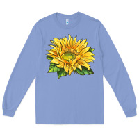 Colony Blue starburst greenburst sunflower Long Sleeve Tee - LillyAllenDesigns