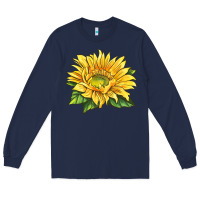 Navy starburst greenburst sunflower Long Sleeve Tee - LillyAllenDesigns