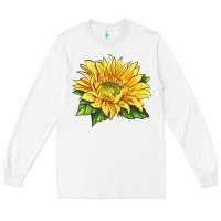 White starburst greenburst sunflower Long Sleeve Tee - LillyAllenDesigns
