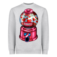 Heather Grey love and candy machine Heavyweight Sweatshirt - AdoDesignShop