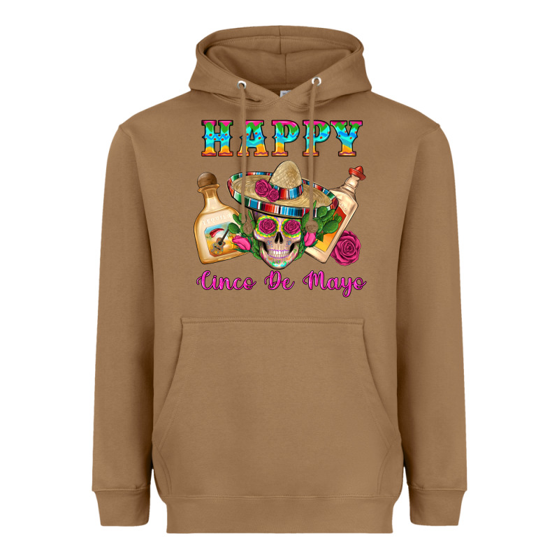 Happy Cinco De Mayo Mexican Skull Tequila Bottle Roses Cactus Heavyweight Hoodie by Artiststas | Teevron