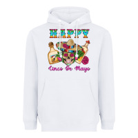 White Happy Cinco De Mayo Mexican Skull Tequila Bottle Roses Cactus Heavyweight Hoodie - Artiststas