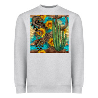 Heather Grey horseshoe and cactus Heavyweight Sweatshirt - BundleAndBundleShop