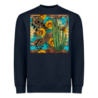 Navy horseshoe and cactus Heavyweight Sweatshirt - BundleAndBundleShop