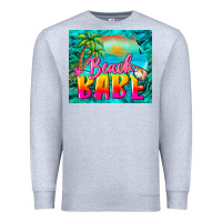Heather Grey beach babe Premium Sweatshirt - BarkalooDesign