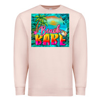 Pale Pink beach babe Premium Sweatshirt - BarkalooDesign