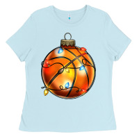 Baby Blue christmas  baskerball Ladies Tee - Zillion Design Studio